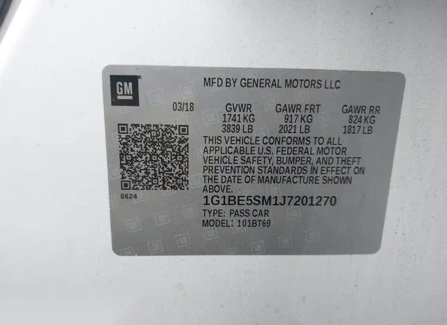 1G1BE5SM1J7201270 2018 2018 Chevrolet Cruze- Lt Auto 9