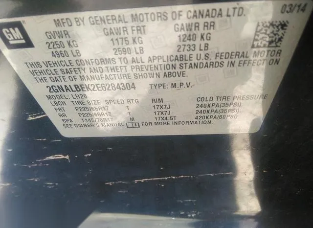 2GNALBEK2E6284304 2014 2014 Chevrolet Equinox- 1LT 9