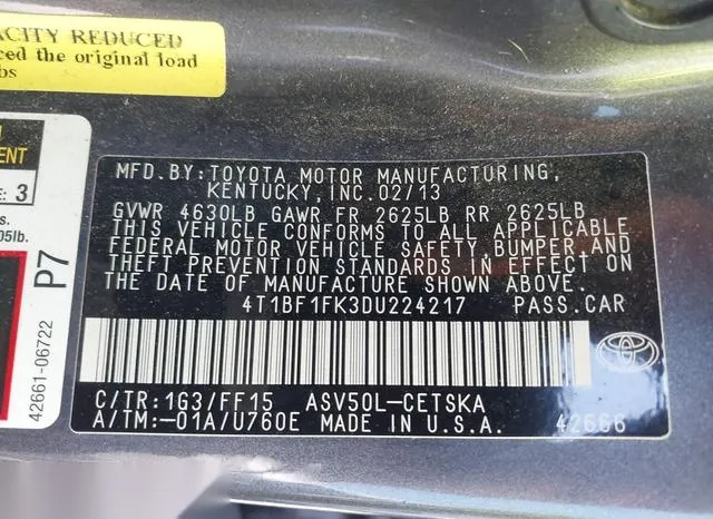 4T1BF1FK3DU224217 2013 2013 Toyota Camry- SE 9