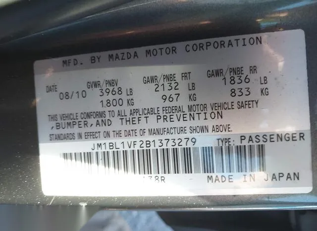 JM1BL1VF2B1373279 2011 2011 Mazda 3- I Touring 9