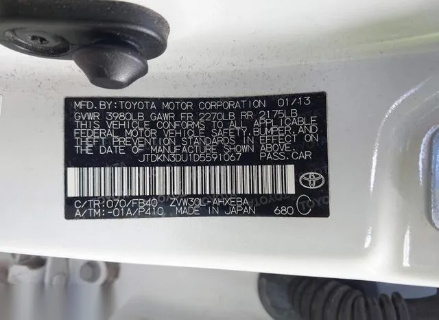 JTDKN3DU1D5591067 2013 2013 Toyota Prius- Two 9