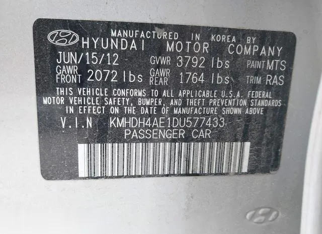 KMHDH4AE1DU577433 2013 2013 Hyundai Elantra- Limited 9