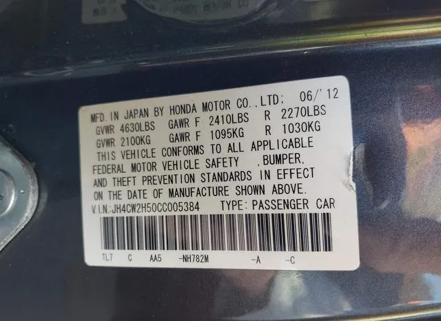 JH4CW2H50CC005384 2012 2012 Acura TSX- 2-4 9