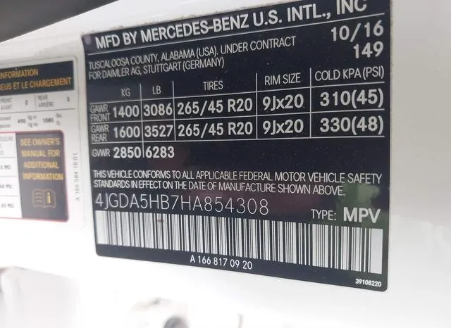 4JGDA5HB7HA854308 2017 2017 Mercedes-Benz GLE 350- 4Matic 9