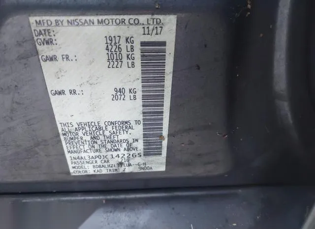 1N4AL3AP0JC142265 2018 2018 Nissan Altima- 2-5 SR 9