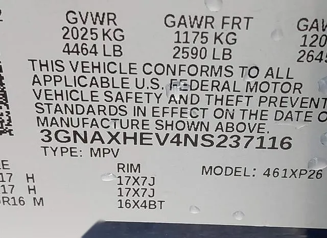 3GNAXHEV4NS237116 2022 2022 Chevrolet Equinox- Fwd Ls 9