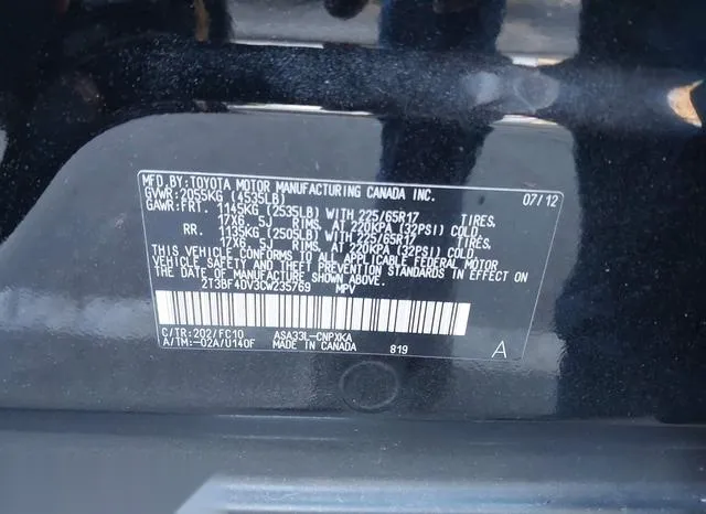 2T3BF4DV3CW235769 2012 2012 Toyota RAV4 9