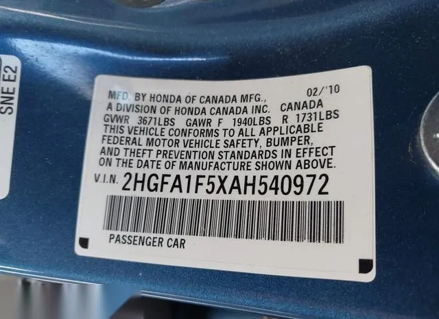 2HGFA1F5XAH540972 2010 2010 Honda Civic- LX 9