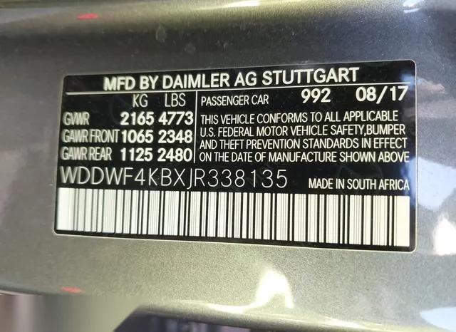 WDDWF4KBXJR338135 2018 2018 Mercedes-Benz C 300- 4Matic 9