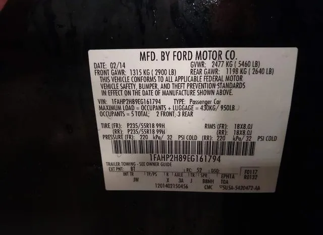 1FAHP2H89EG161794 2014 2014 Ford Taurus- Sel 9