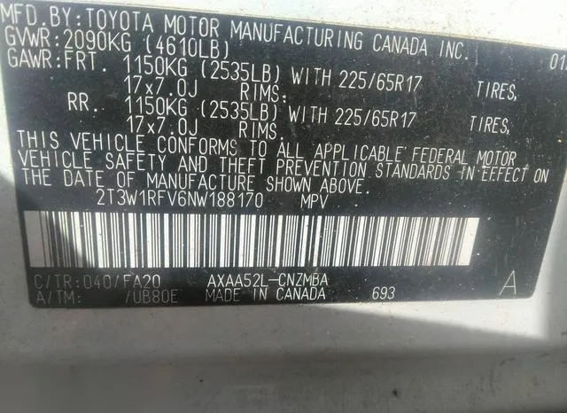 2T3W1RFV6NW188170 2022 2022 Toyota RAV4- Xle 9