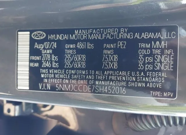 5NMJCCDE7SH452016 2025 2025 Hyundai Tucson- Sel Convenience 9