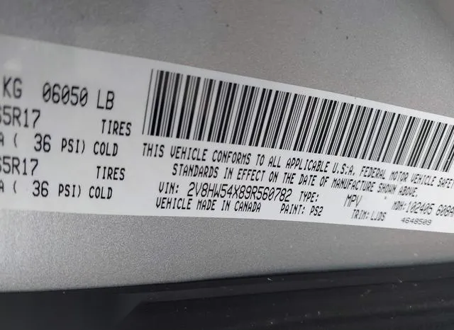 2V8HW54X89R560782 2009 2009 Volkswagen Routan- Sel 9