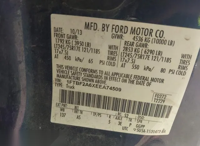 1FTBF2A6XEEA74509 2014 2014 Ford F-250- XL 9