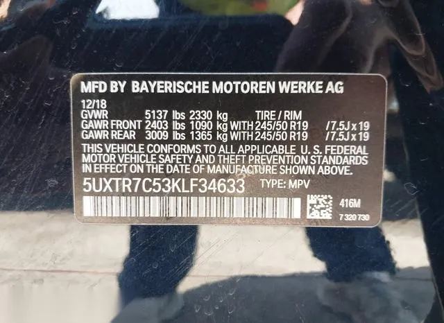 5UXTR7C53KLF34633 2019 2019 BMW X3- Sdrive30I 9