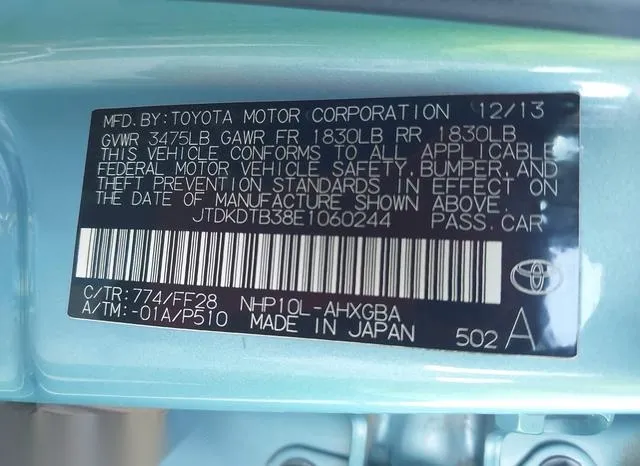 JTDKDTB38E1060244 2014 2014 Toyota Prius- C Three 9