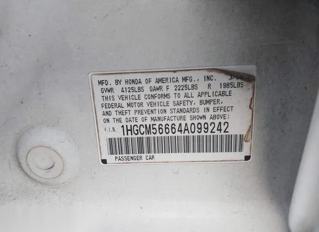 1HGCM56664A099242 2004 2004 Honda Accord- 2-4 EX 9