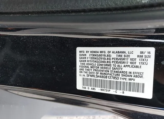 5FNRL5H48GB127853 2016 2016 Honda Odyssey- EX 9