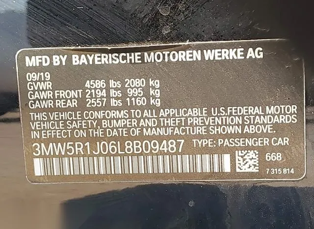 3MW5R1J06L8B09487 2020 2020 BMW 3 Series- 330I 9