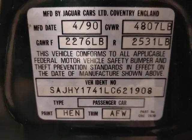 SAJHY1741LC621908 1990 1990 Jaguar XJ6- Sovereign 9