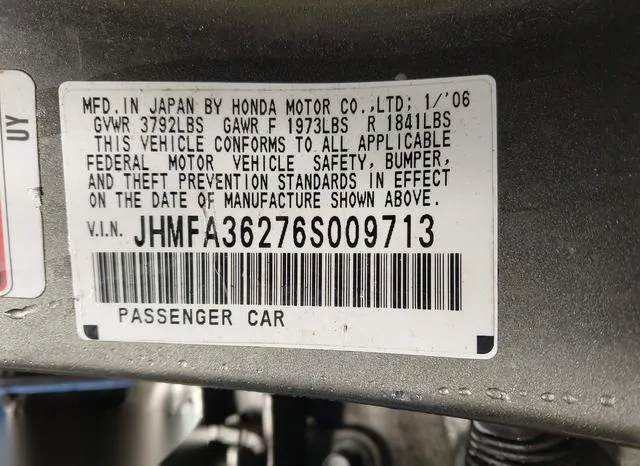 JHMFA36276S009713 2006 2006 Honda Civic- Hybrid 9