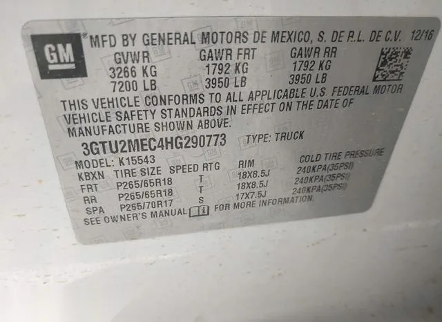 3GTU2MEC4HG290773 2017 2017 GMC Sierra- 1500 Sle 9