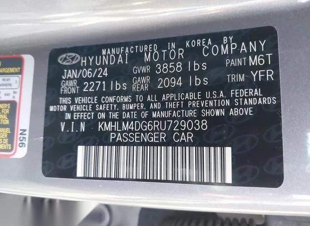 KMHLM4DG6RU729038 2024 2024 Hyundai Elantra- Sel 9