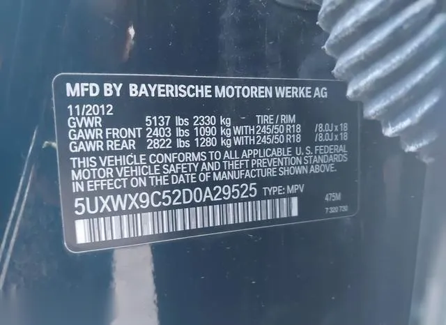 5UXWX9C52D0A29525 2013 2013 BMW X3- Xdrive28I 9