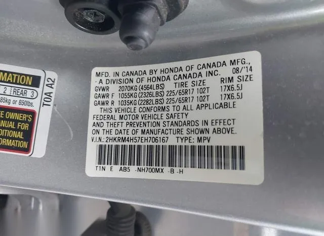 2HKRM4H57EH706167 2014 2014 Honda CR-V- EX 9