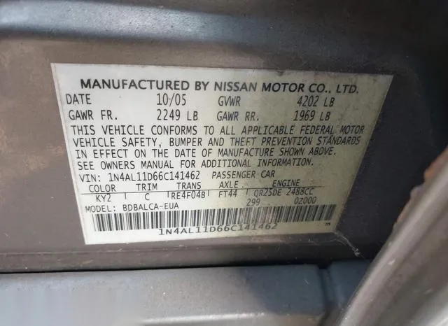 1N4AL11D66C141462 2006 2006 Nissan Altima- 2-5 S 9