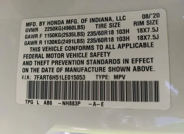 7FART6H51LE015053 2020 2020 Honda CR-V- Hybrid Ex 9