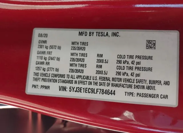 5YJ3E1EC9LF784644 2020 2020 Tesla Model 3- Performance Dual 9