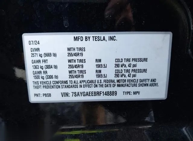 7SAYGAEE8RF148889 2024 2024 Tesla Model Y- Long Range Dual 9