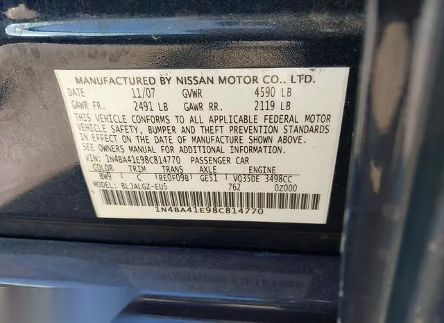 1N4BA41E98C814770 2008 2008 Nissan Maxima- 3-5 SL 9