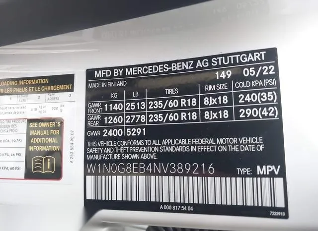 W1N0G8EB4NV389216 2022 2022 Mercedes-Benz GLC 300- 4Matic Suv 9