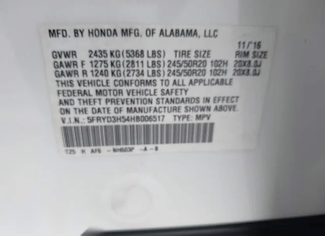 5FRYD3H54HB006517 2017 2017 Acura MDX- Technology Package 9