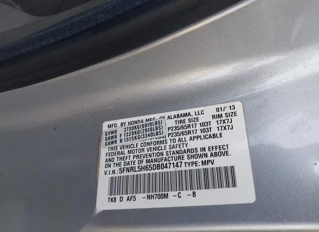 5FNRL5H65DB047147 2013 2013 Honda Odyssey- Ex-L 9