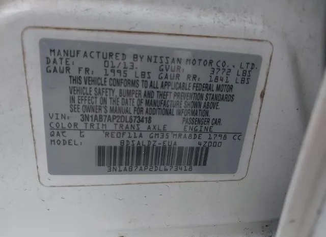 3N1AB7AP2DL673418 2013 2013 Nissan Sentra- SV 9