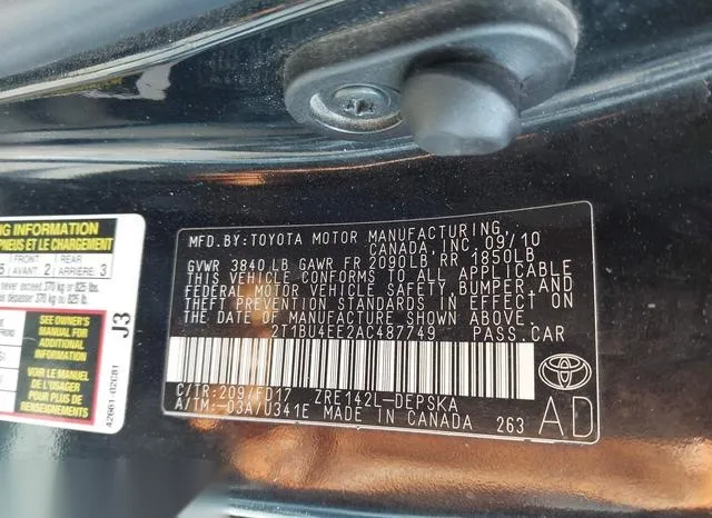 2T1BU4EE2AC487749 2010 2010 Toyota Corolla- S 9