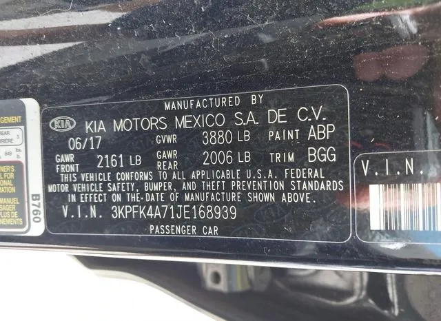 3KPFK4A71JE168939 2018 2018 KIA Forte- LX 9