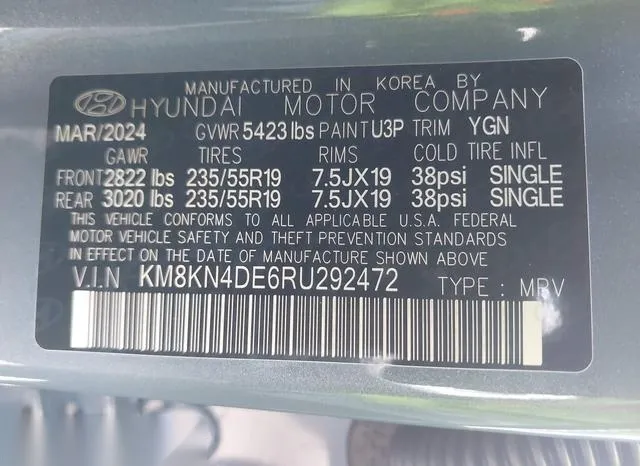 KM8KN4DE6RU292472 2024 2024 Hyundai Ioniq 5- Sel 9