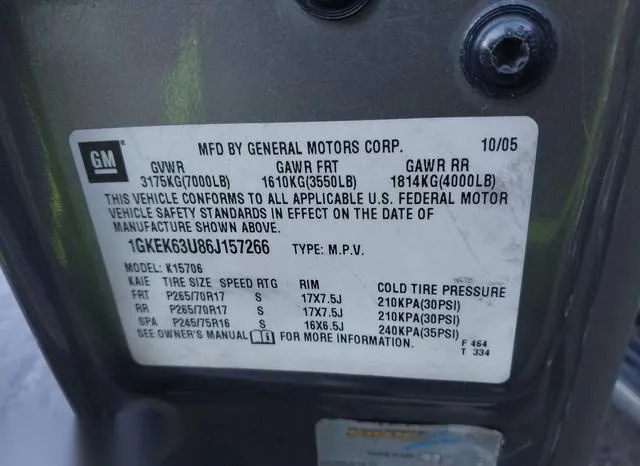 1GKEK63U86J157266 2006 2006 GMC Yukon- Denali 9