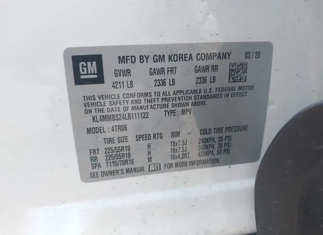 KL4MMBS24LB111122 2020 2020 Buick Encore- GX Fwd Preferred 9