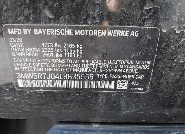 3MW5R7J04L8B35556 2020 2020 BMW 3 Series- 330I Xdrive 9