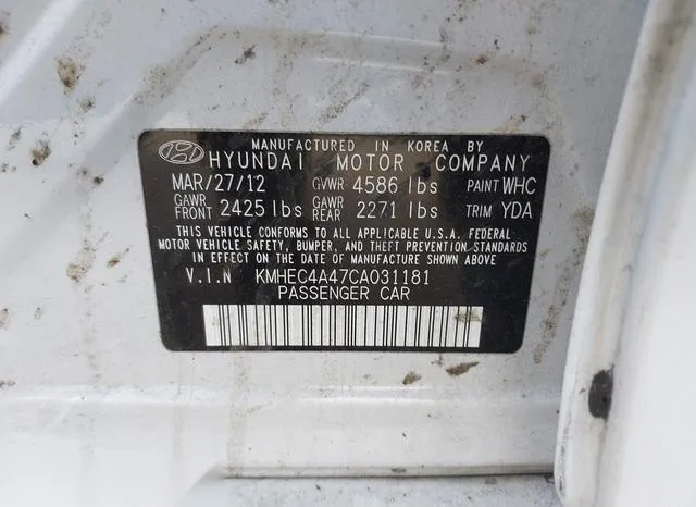 KMHEC4A47CA031181 2012 2012 Hyundai Sonata- Hybrid 9