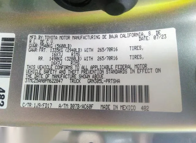 3TMCZ5AN8PM622847 2023 2023 Toyota Tacoma- Trd Off Road 9