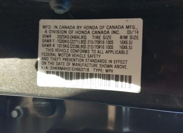 2HKRM4H31EH663718 2014 2014 Honda CR-V- LX 9