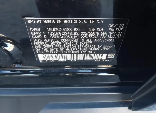 3CZRZ2H59PM704689 2023 2023 Honda HR-V- Awd Sport 9