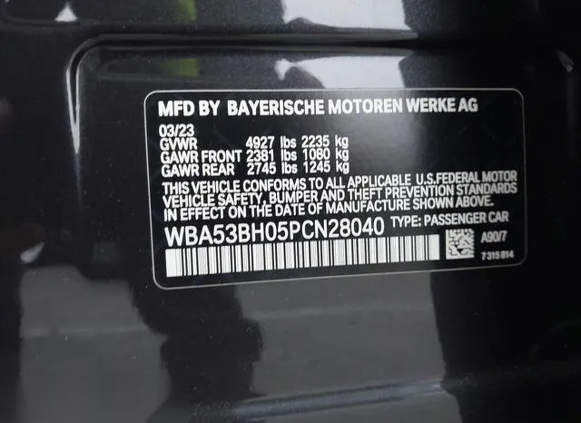 WBA53BH05PCN28040 2023 2023 BMW 5 Series- 530 I 9