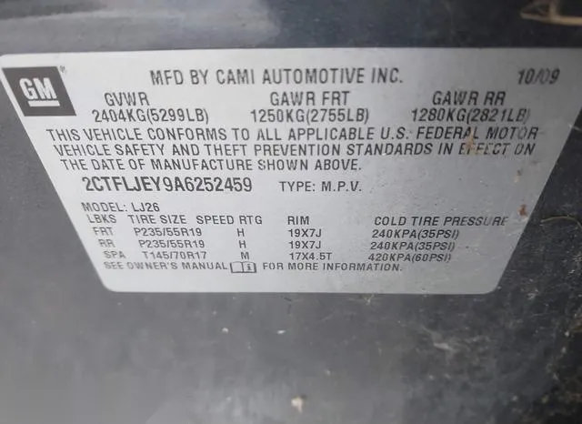 2CTFLJEY9A6252459 2010 2010 GMC Terrain- Slt-2 9